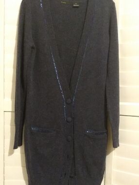 Dark Blue V-Neck Cardigan By Press